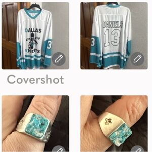 Dallas Knights Hockey Jersey 3XL+Heavy Sterling stone ring sz11-12